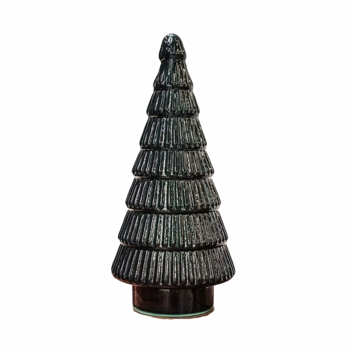 Ivyline Juniper Evergreen Glass Tabletop Tree in Green, H41 x W18 cm – 2