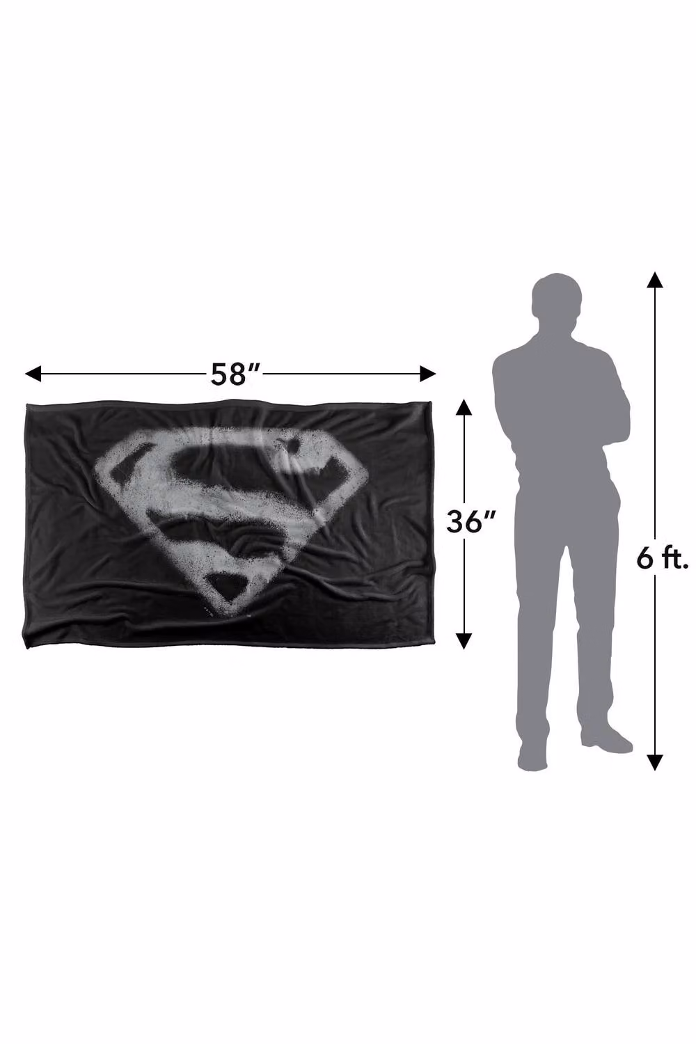 Warner Bros. Superman Shield 2010 Super Soft Fleece Throw Blanket, Multicolour, W: 127.0 cm, D: 152.4 cm, H: 152.0 cm – 8
