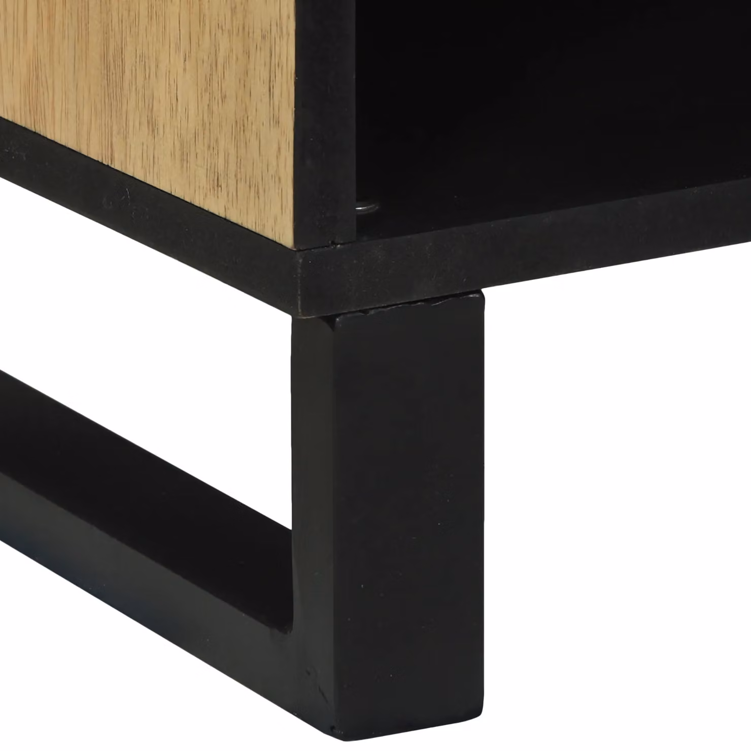 Berkfield Home Modern Mango Wood TV Cabinet in Brown and Black, W/D/H: 100 x 33.5 x 46 cm – 6