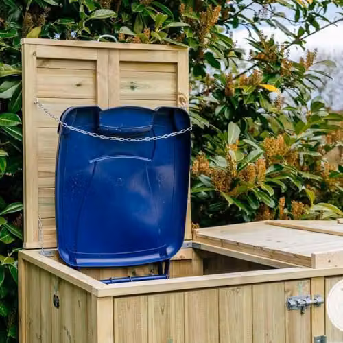 Buttercup Farm Shireburn Triple Wheelie Bin Store in Natural Brown, W: 203 cm, D: 80.4 cm, H: 120 cm – 4