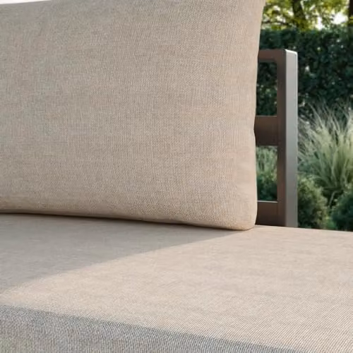 CHARLES BENTLEY L-Shape Outdoor Lounge Set with Anthracite Powder Coated Aluminium Frame and Beige Olefin Cushions – 2