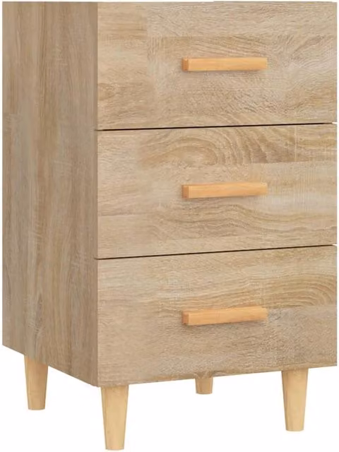 Berkfield Home Sonoma Oak Bedside Cabinet in Light Tan, W/D/H: 40 x 40 x 66 cm – 1