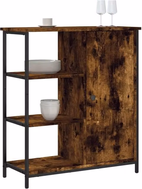 Berkfield Home Smoked Oak Sideboard in Brown, W/D/H: 70 x 30 x 80 cm – 1