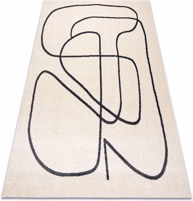 RugsX Fusion Geometric Modern Rectangular Rug in Yellow, W: 80 cm, L: 150 cm