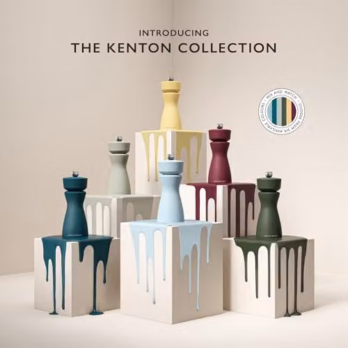 Cole & Mason Kenton Blue Salt and Pepper Mill with Adjustable Ceramic Grind, Height: 15 cm – 6