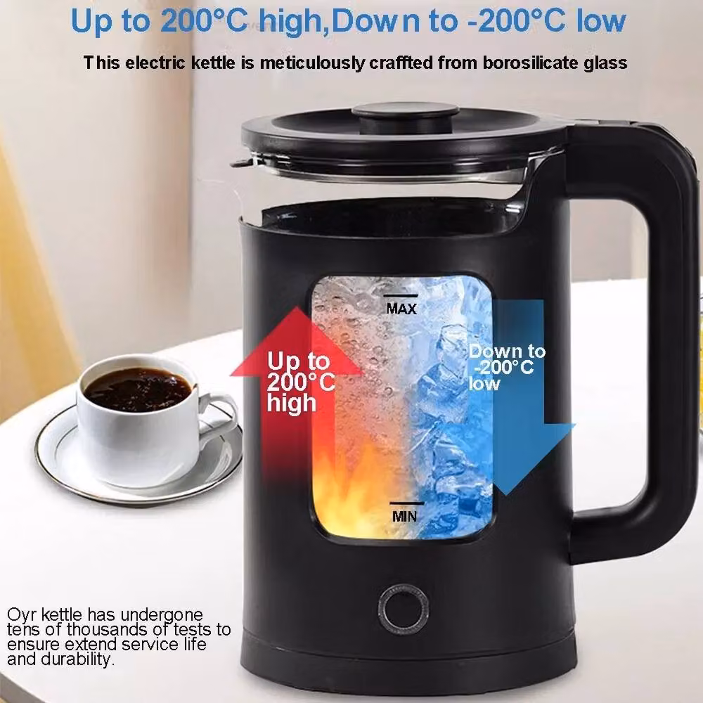 NESTLUNE 2L 1500W Glass Electric Fast Boil Kettle with 360 Degree Base in Black – 4