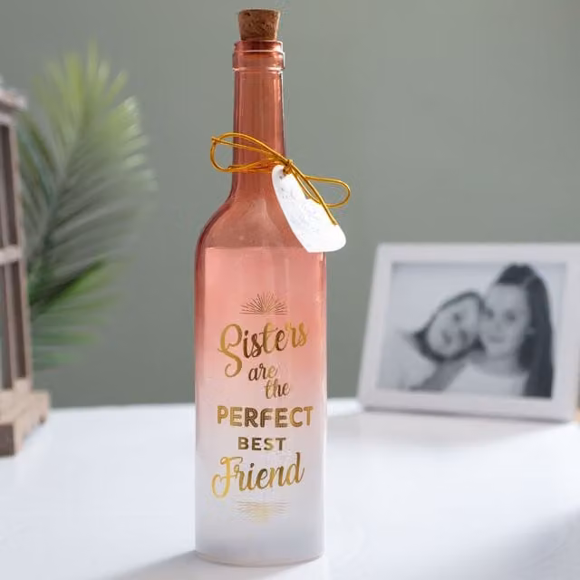 Boxer Gifts Sister Luxe Starlight Glass Water Bottle in Orange and Gold – 1