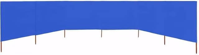 Berkfield Home 6-Panel Durable Fabric Wind Screen in Azure Blue, W: 800 cm, H: 80 cm