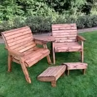 Charles Taylor Trading Grand Twin Companion Set Angled with Footstools in Brown