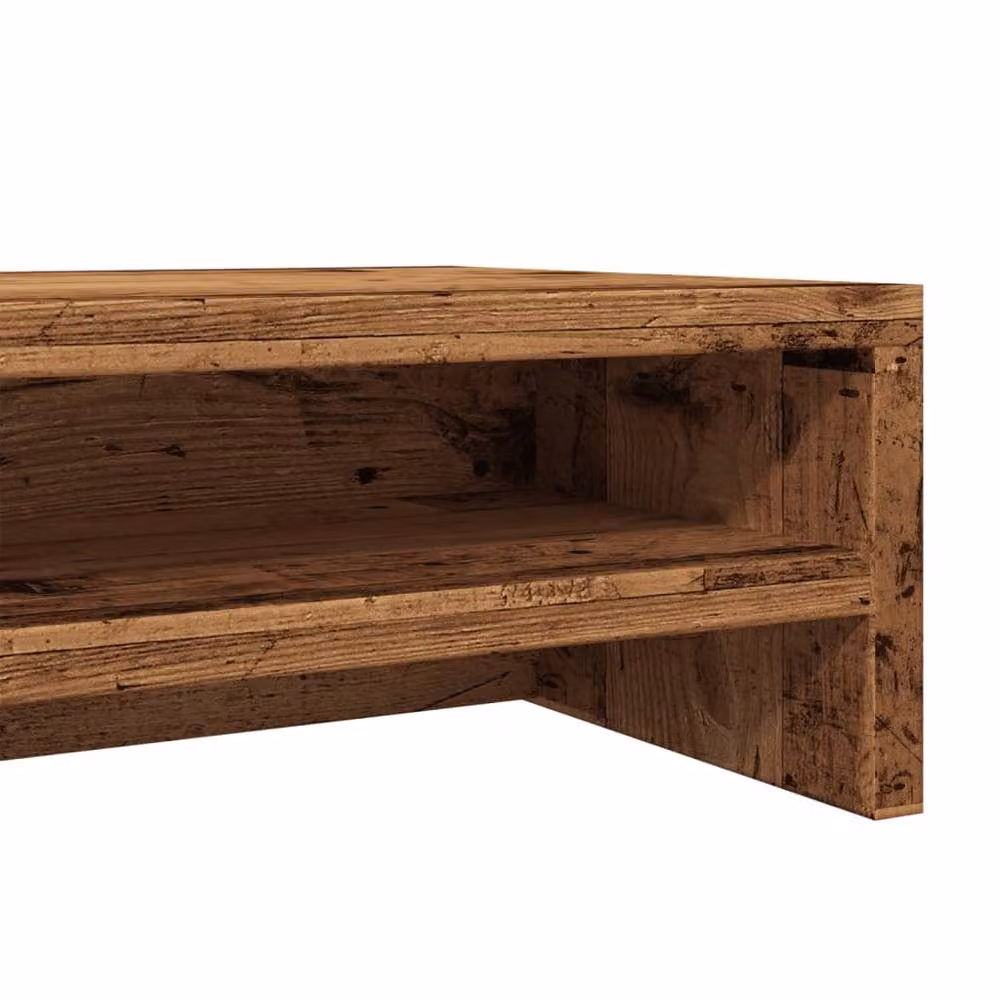 Berkfield Home Monitor Stand in Old Wood Brown, W/D/H: 100 x 24 x 13 cm – 5