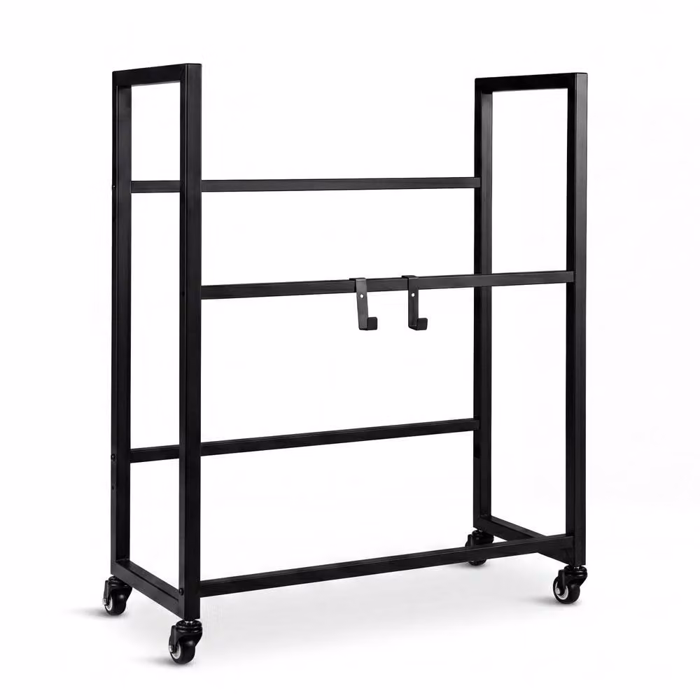 Gymax 2-Tier Rolling Metal Beverage and Bottle Crate Rack in Black – 7