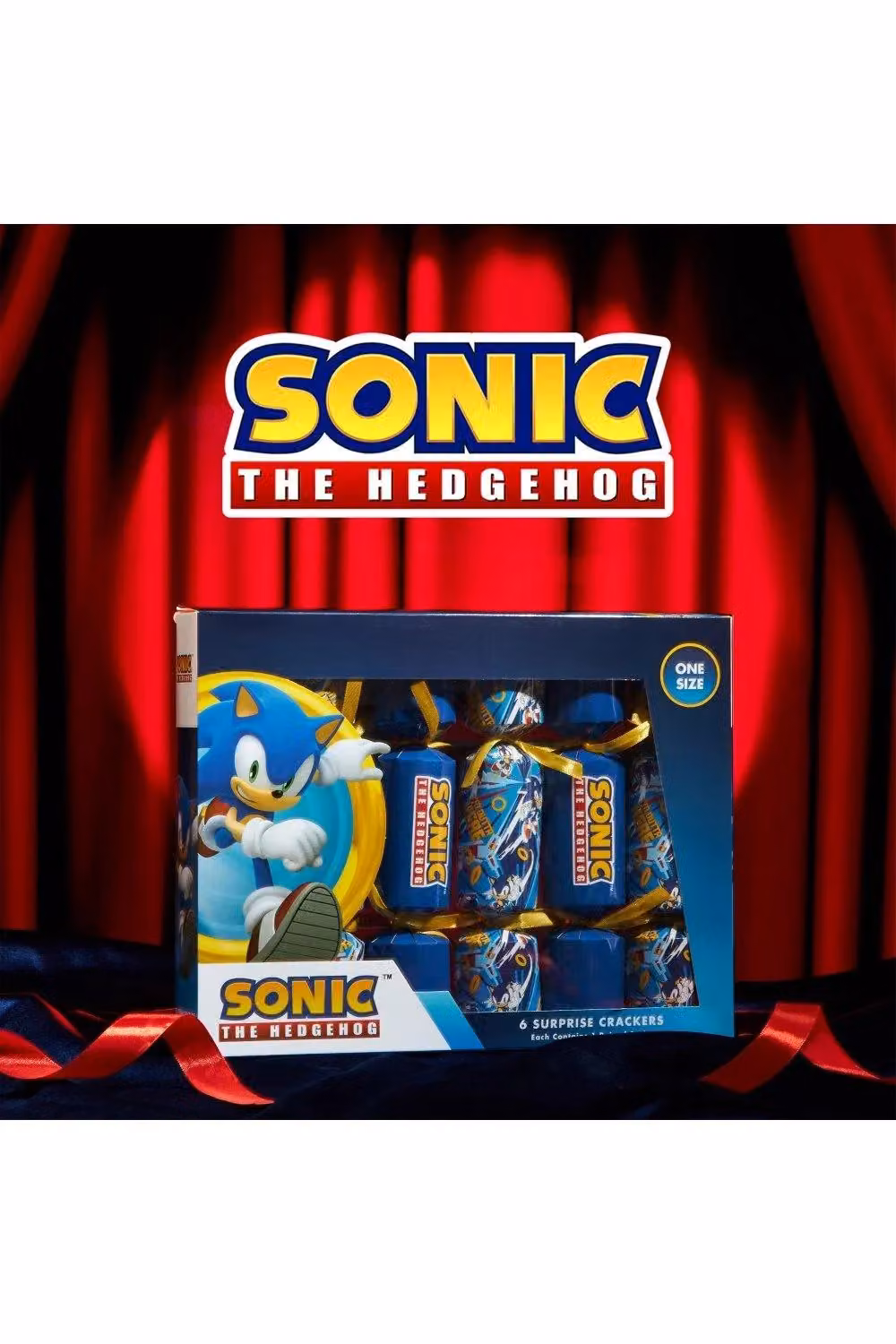 United Essentials Sonic the Hedgehog Christmas Crackers, Set of 6 Multicolour Novelty Party Crackers for Children – 8