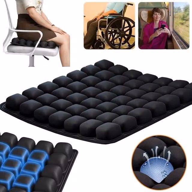 FLAVORA Inflatable Air Seat Cushion for Pressure Relief in Black, W/D/H: 190 x 100 x 1 cm – 1