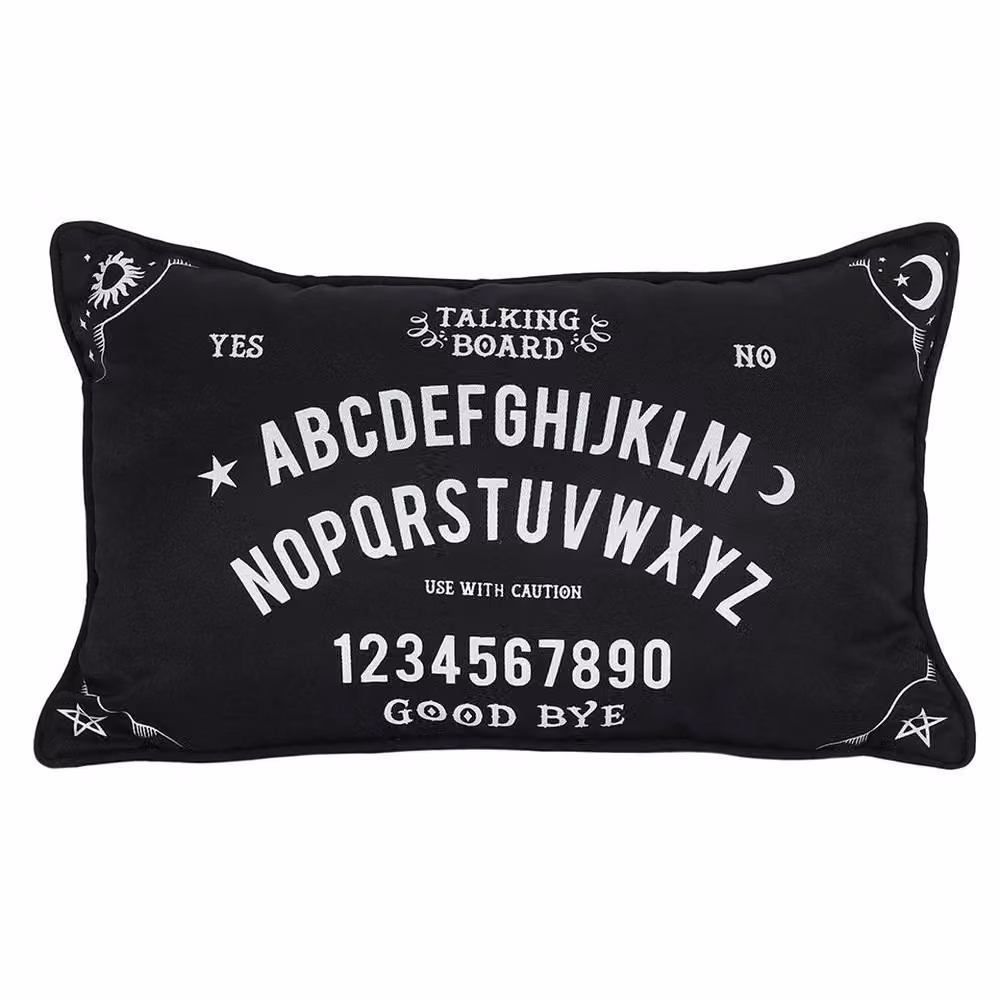 Uniqueful Small Rectangular Black and White Talking Board Graphic Cushion with Removable Cover – 3
