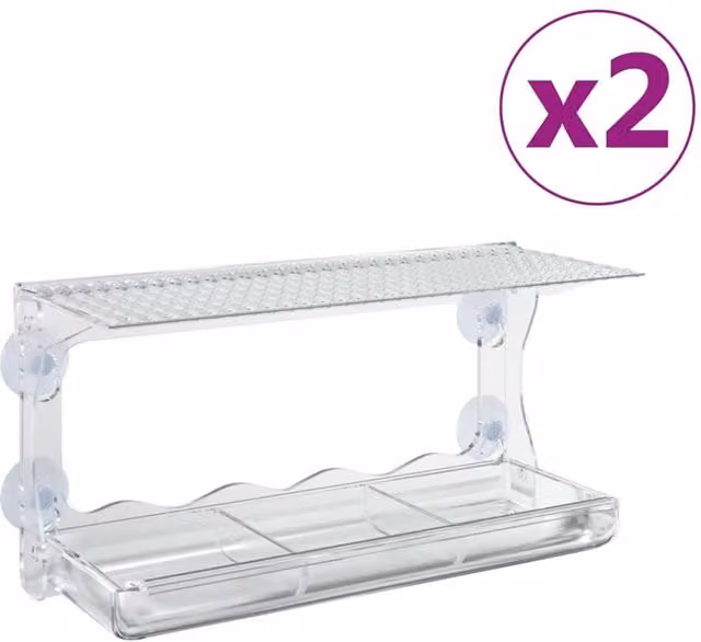 Berkfield Home Acrylic Window Bird Feeders, 2 Pack, Clear, W: 30 cm, D: 12 cm, H: 15 cm