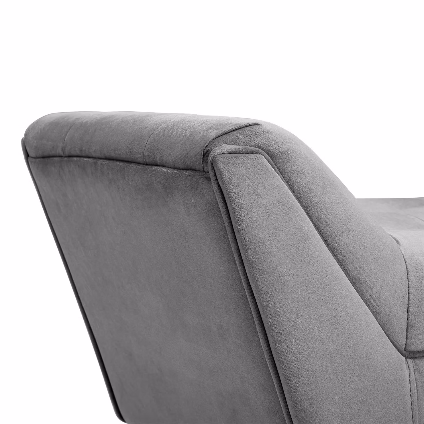 H&O Direct Buttoned Tufted Velvet Bench with Raised Arms in Grey – 3