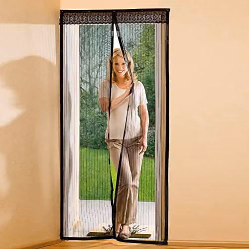 Casa Bonita Magnetic Fly Screen Door Curtain, Black, H 210 x W 100 cm – 1