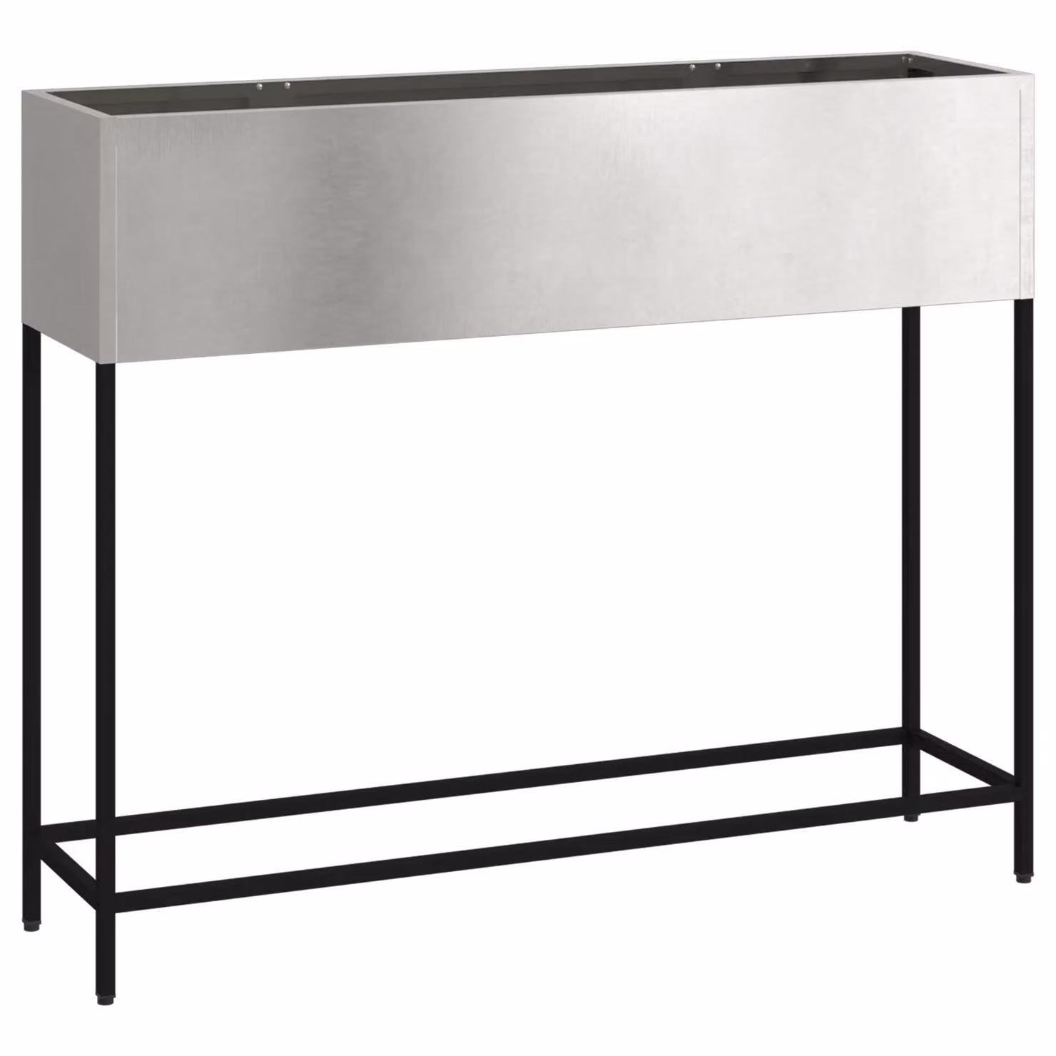 Berkfield Home Raised Garden Planter in Silver Stainless Steel, W/D/H: 100 x 26 x 82 cm – 2