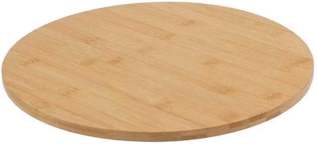 FLAVORA Natural Bamboo Lazy Susan Round Rotating Serving Tray, Diameter: 35 cm