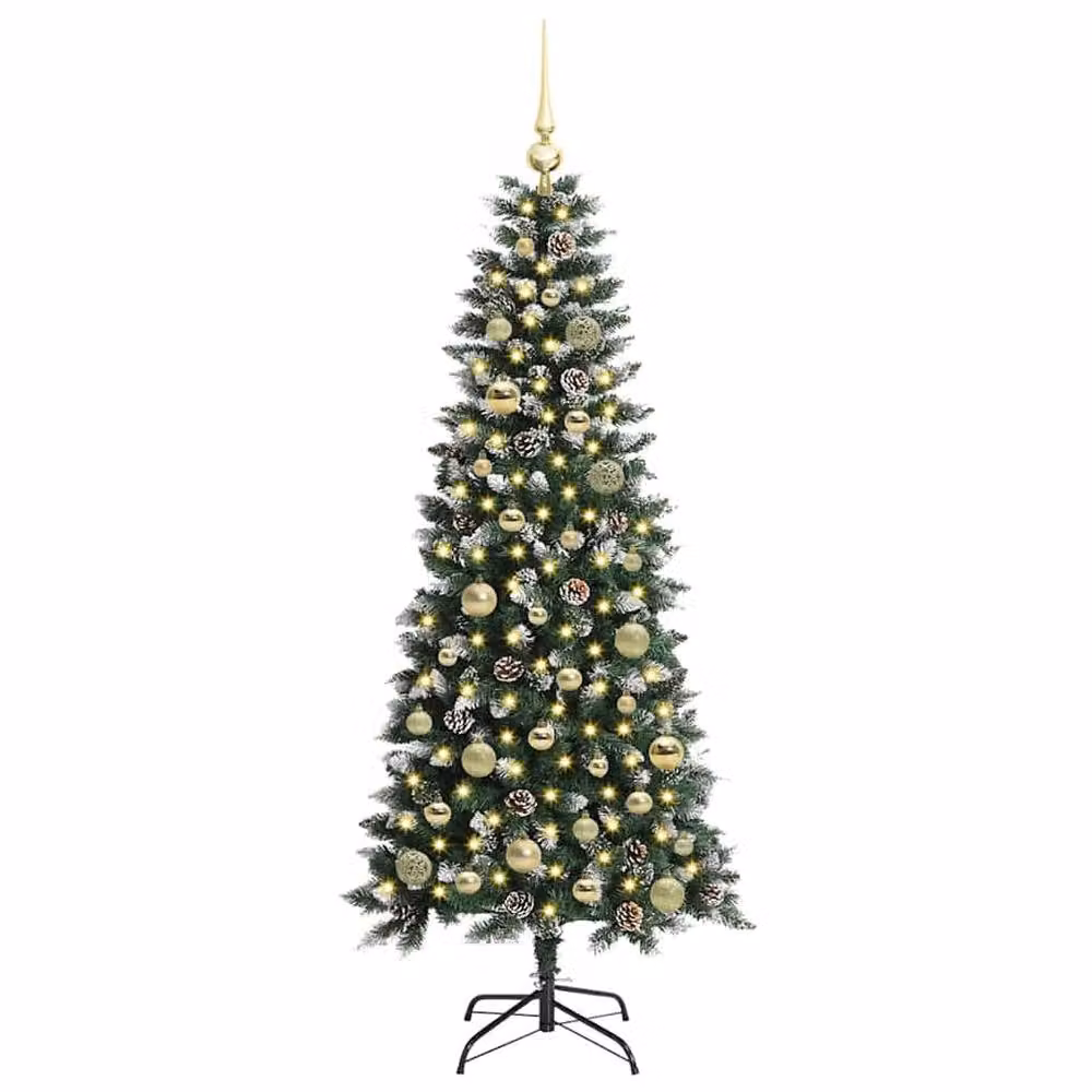Berkfield Home Artificial Christmas Tree with 150 LEDs, Green, H 150 x W 66 x D 66 cm – 3