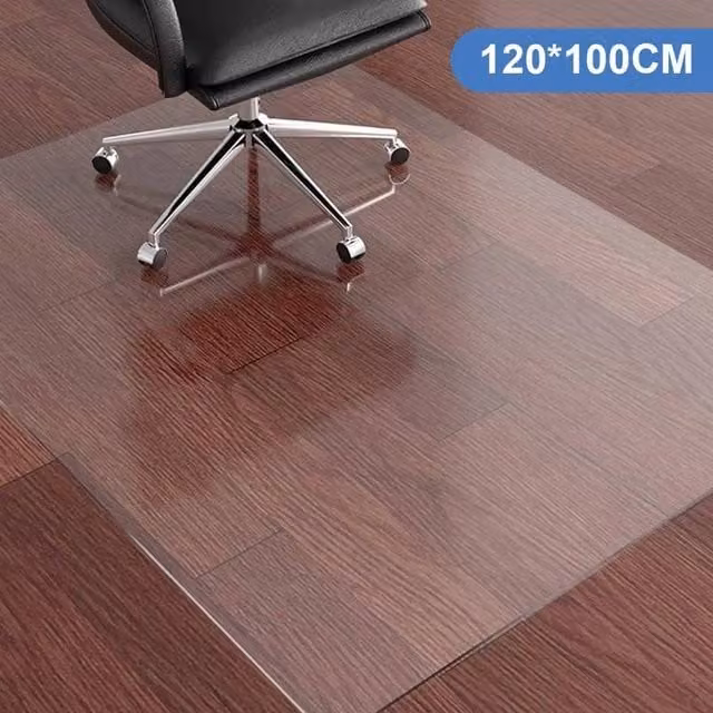 FLAVORA Transparent Clear PVC Floor Protector Mat, Diameter: 100 cm – 1