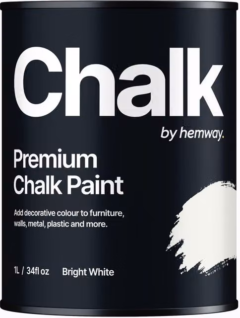 Hemway Opaque Chalk Paint in Bright White, Flat Matt, 1 l