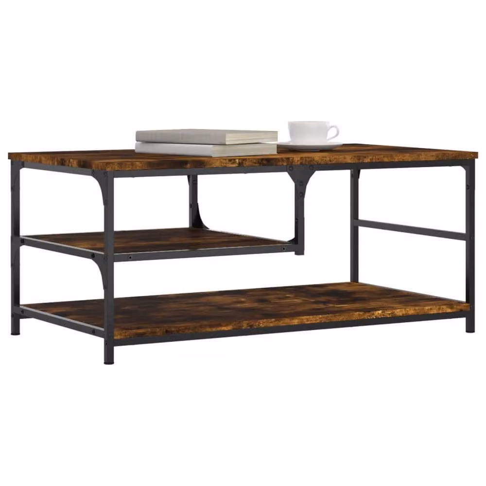 Berkfield Home Coffee Table in Smoked Oak Brown, W/D/H: 90 x 49 x 40 cm – 3