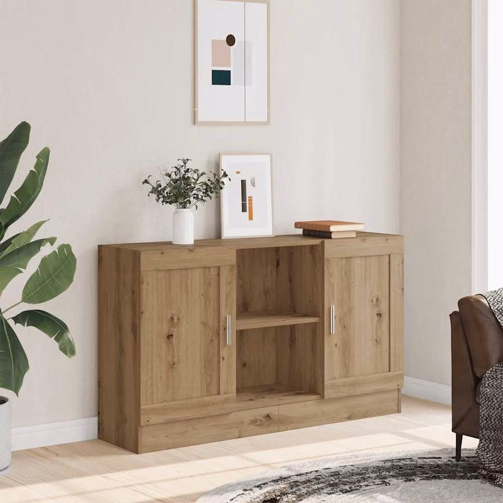 Berkfield Home Artisan Oak Sideboard in Brown, W/D/H: 120 x 30.5 x 70 cm – 2
