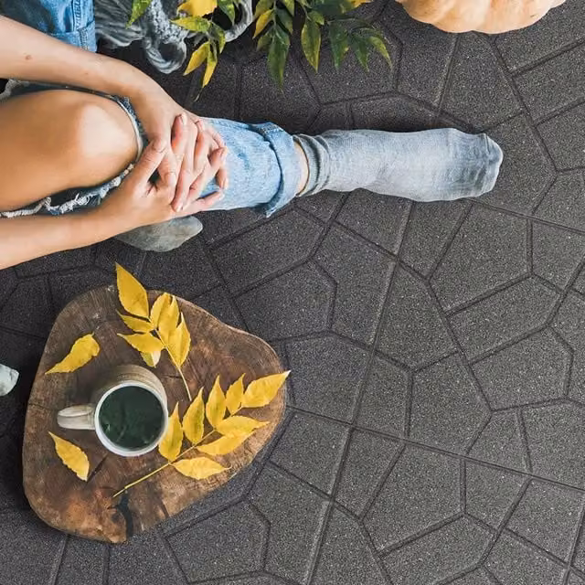 Nicoman Reversible Garden Stepping Stones Decking Paver, Grey, Pack of 1 – 1