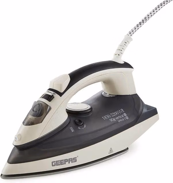 Geepas 2200W Steam Iron with Ceramic Non-Stick Soleplate in Black – 1