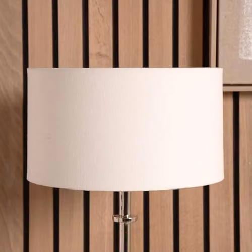 Pacific Lifestyle White Cylinder Fabric Lampshade for Table and Floor Lamps, Diameter: 30 cm