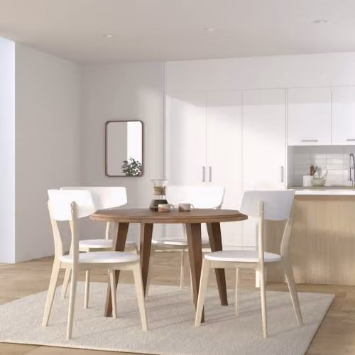Julian Bowen Casa Set of 4 Retro Dining Chairs in White and Oak – 3