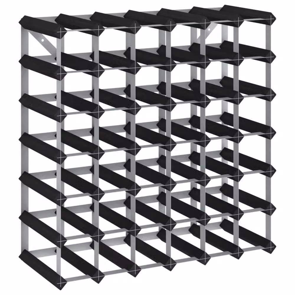 Berkfield Home Rustic Black Solid Pine Wood Wall Mounted Wine Rack for 42 Bottles – 2