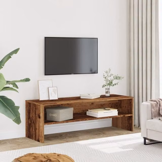 Berkfield Home Rustic Old Wood TV Cabinet in Brown, W/D/H: 120 x 40 x 40 cm – 1