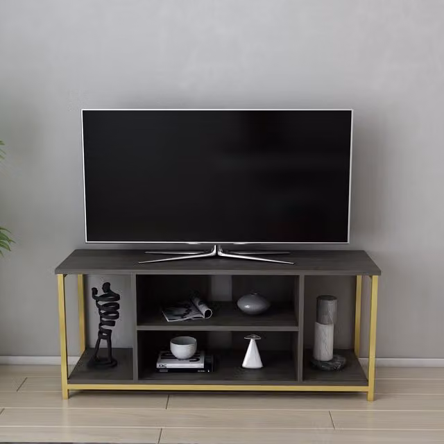 Rinaldo Modern Matt Grey Wood and Metal TV Unit W: 120 cm