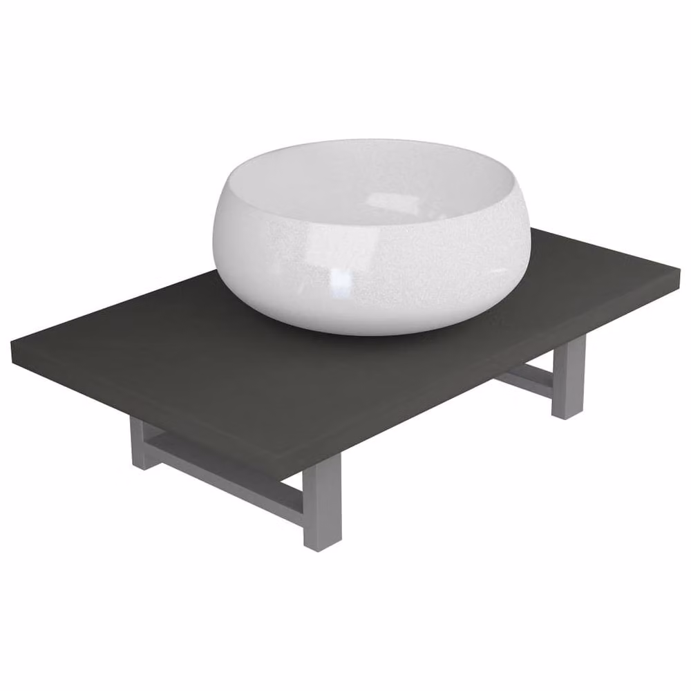 Berkfield Home Two Piece Wall Mounted Bathroom Furniture Set in Grey and White Ceramic – 2