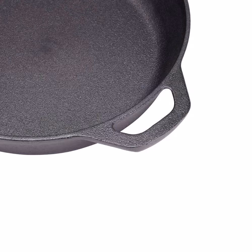 KORVIXA Uncoated Cast Iron Frying Pan in Black, 100 ml – 2