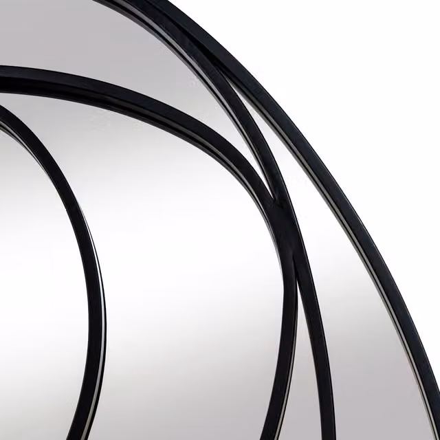KDMK Brisa Swirl Abstract Curved Wall Mirror in Black