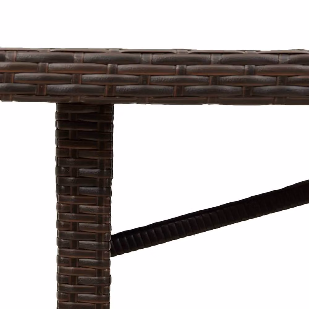 Berkfield Home Extendable Garden Table with Glass Top, Brown, W/D/H: 190 x 80 x 75 cm – 5