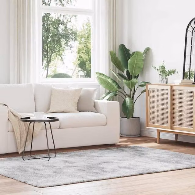 Berkfield Home NAVARRA Shaggy High Pile Rug, Light Grey, W: 160 cm, L: 230 cm