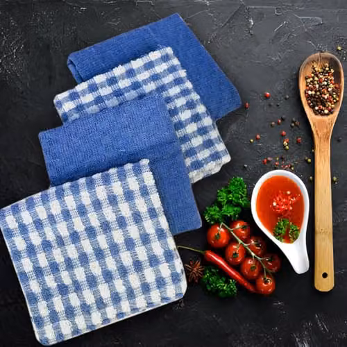 Casabella Pack of 6 Blue Cotton Terry Towelling Kitchen Tea Towels – 5