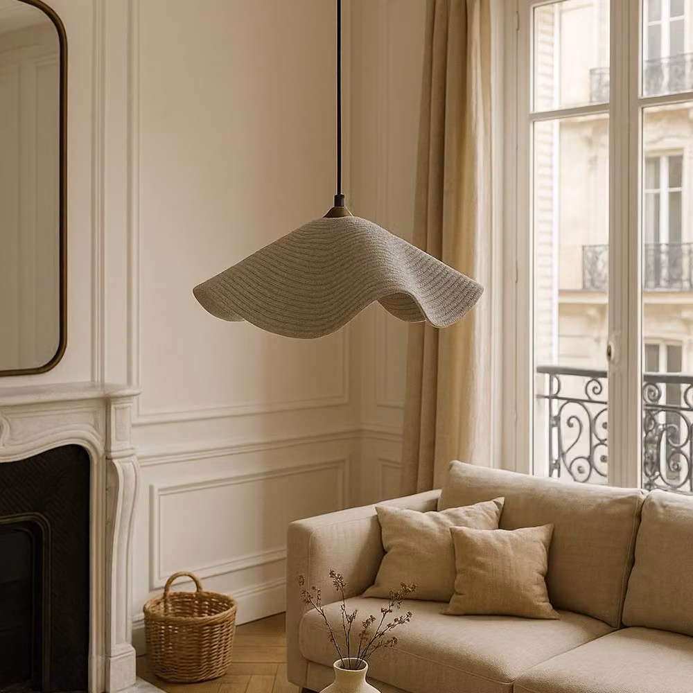 CGC Lighting Flora Grey Large Floppy Fabric Lampshade, Diameter: 78 cm – 2