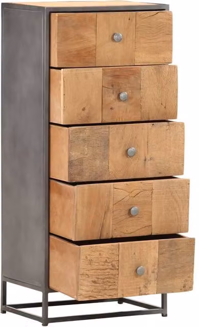 Berkfield Home Beautiful Drawer Cabinet in Brown Solid Reclaimed Wood, W/D/H: 45 x 30 x 100 cm – 1