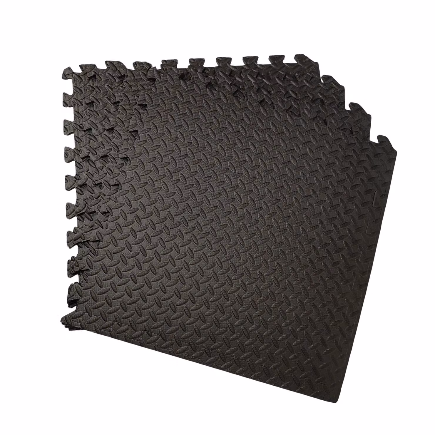 Samuel Alexander 32 Piece Geometric EVA Foam Floor Tiles in Black and Grey, W/D/H: 60 x 60 cm per tile, covering 11.52 sqm – 3