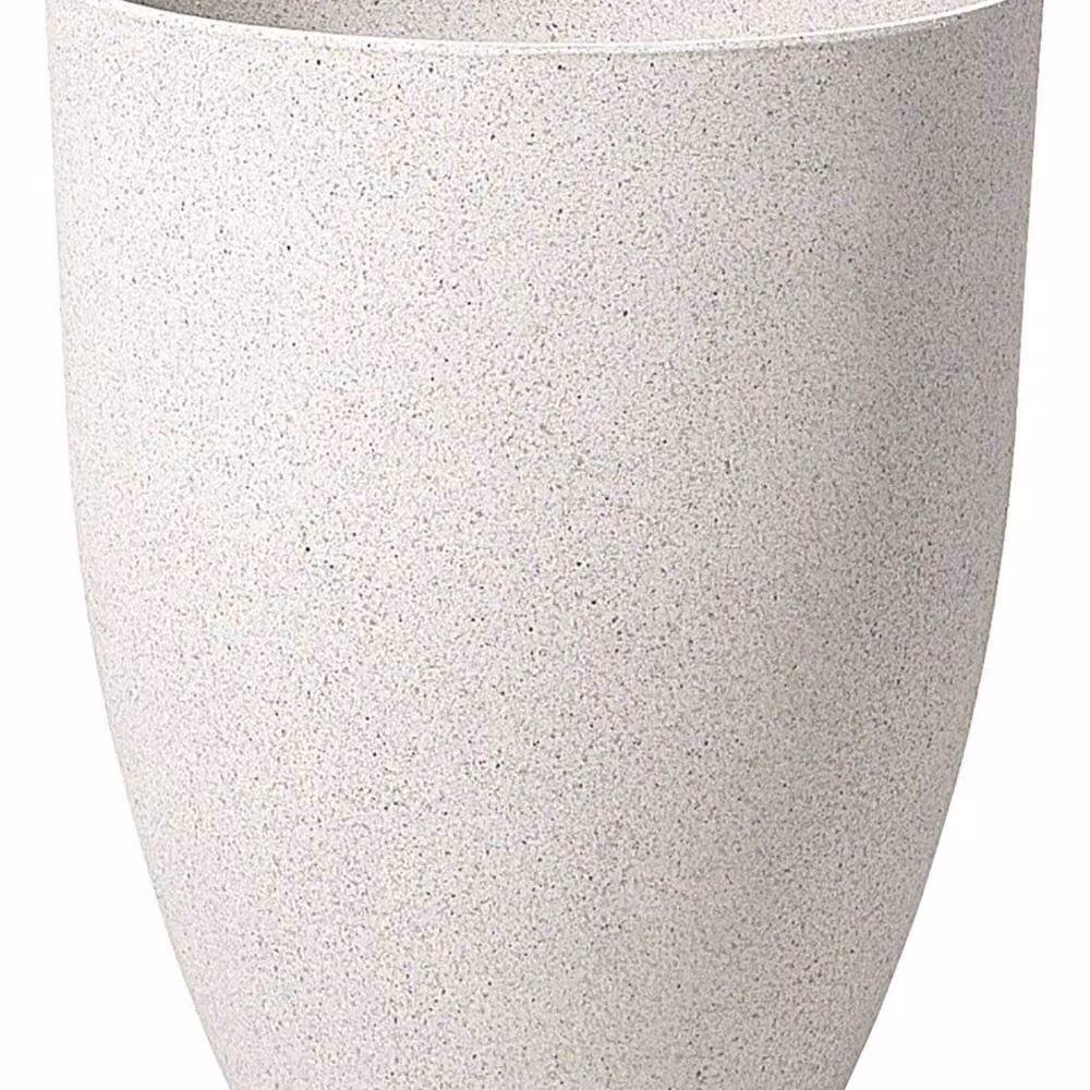 Wyld and Coco Arcadia Off-White Stone Fibre Clay Planter for Indoor or Outdoor Use, White, W/D/H: 35 x 35 x 42 cm – 2