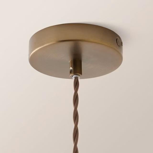 ValueLights Shaw Adjustable Single Pendant Ceiling Lampholder in Brushed Brass with E27 Socket