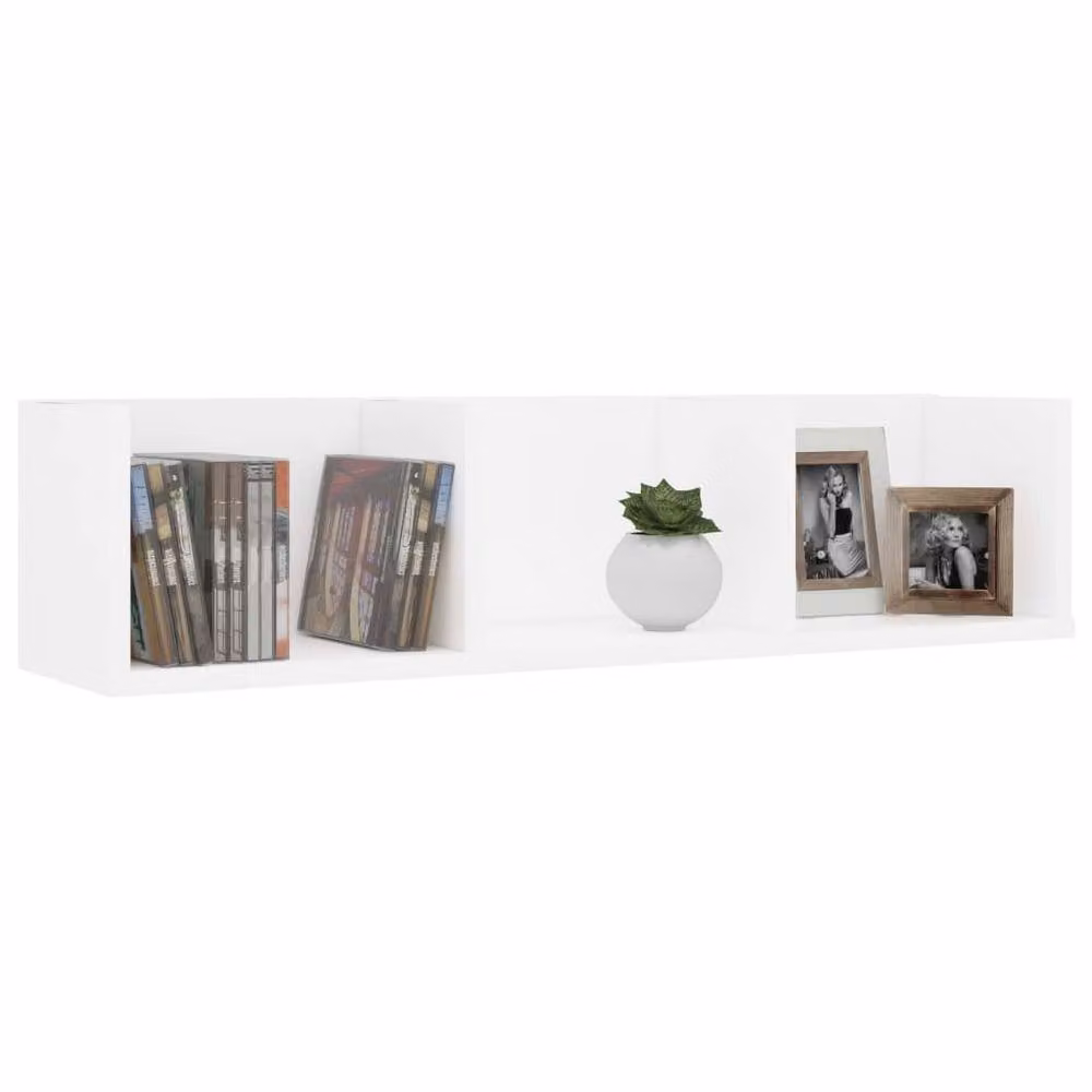 Berkfield Home White CD Wall Shelf, W/D/H: 75 x 18 x 18 cm – 2