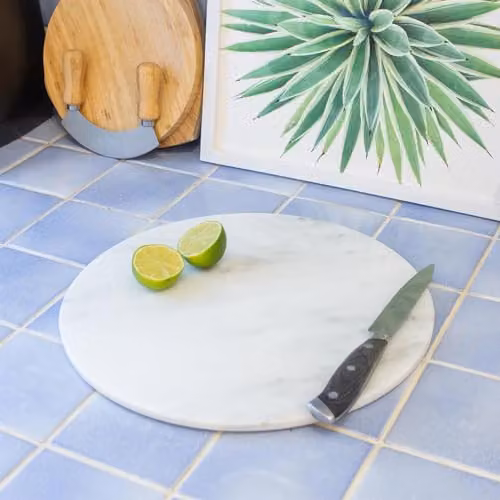 Argon Tableware Round White Marble Chopping Board, Diameter: 30 cm – 2