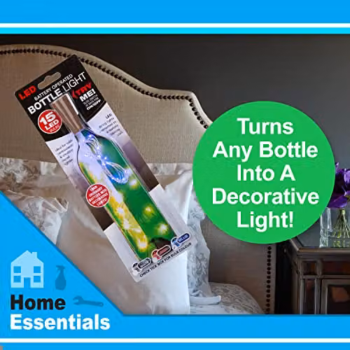 VFM Blue Battery Operated LED Mini Bottle Lights with Cork Stopper – 4