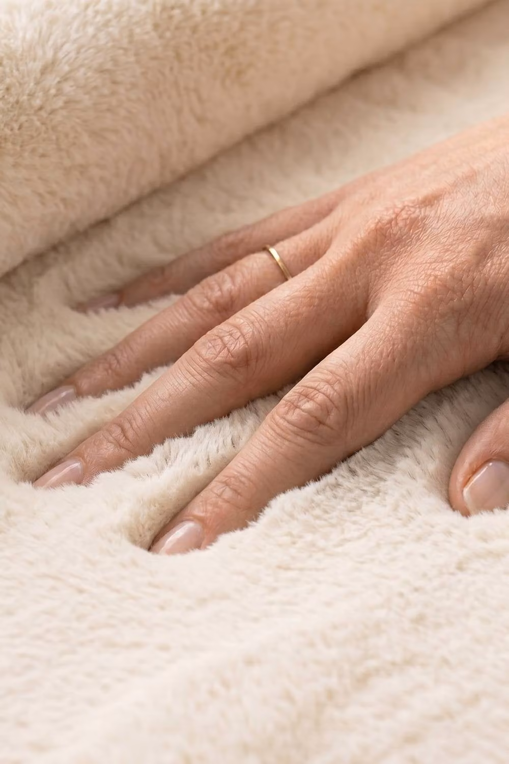 Allure Bath Fashions Softie Faux Fur Rug in Beige and White, W/D/H: 120 x 170 cm – 1